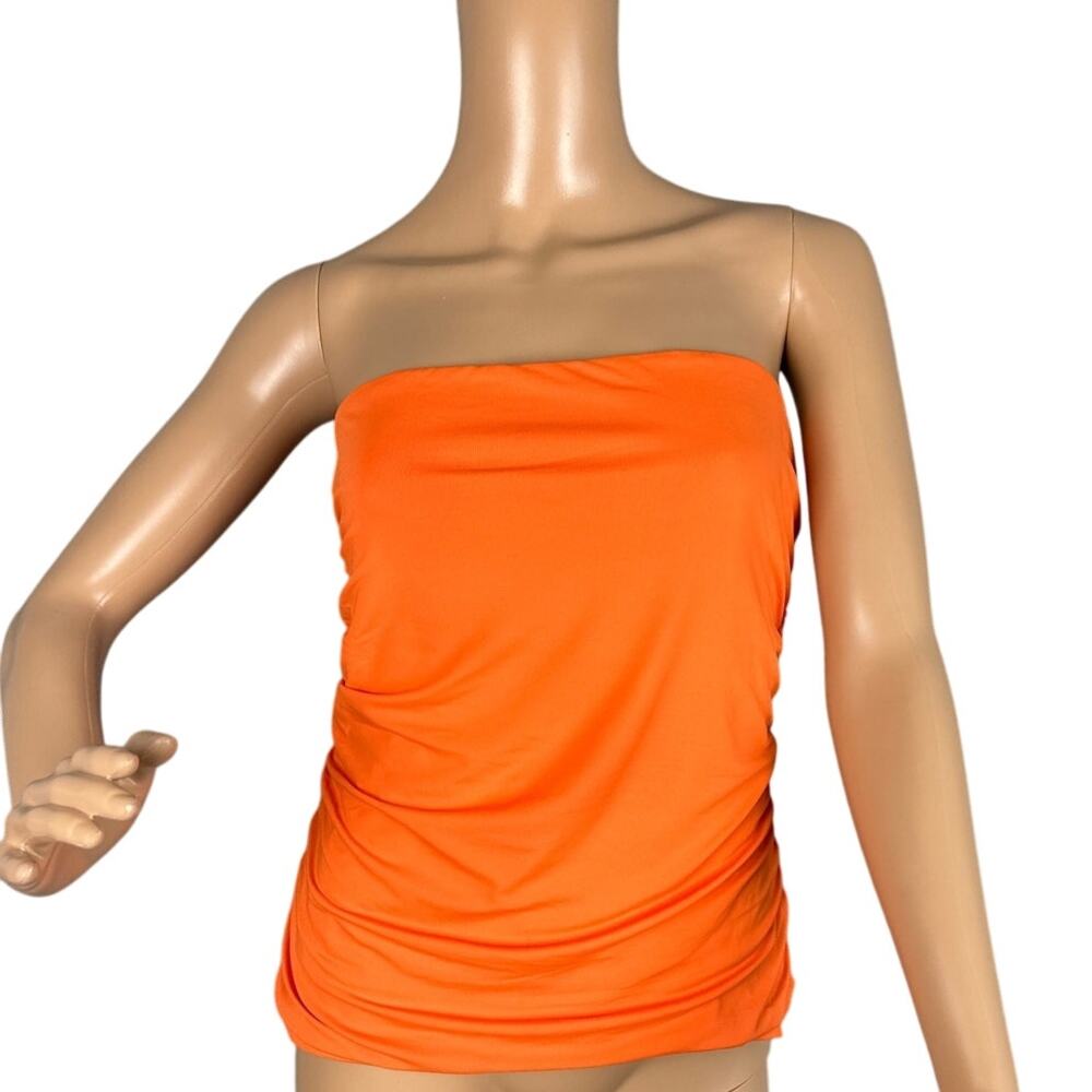 House of Harlow 1960 Ruched Tube Top Orange SZ L Festival Indie Sleaze Layering